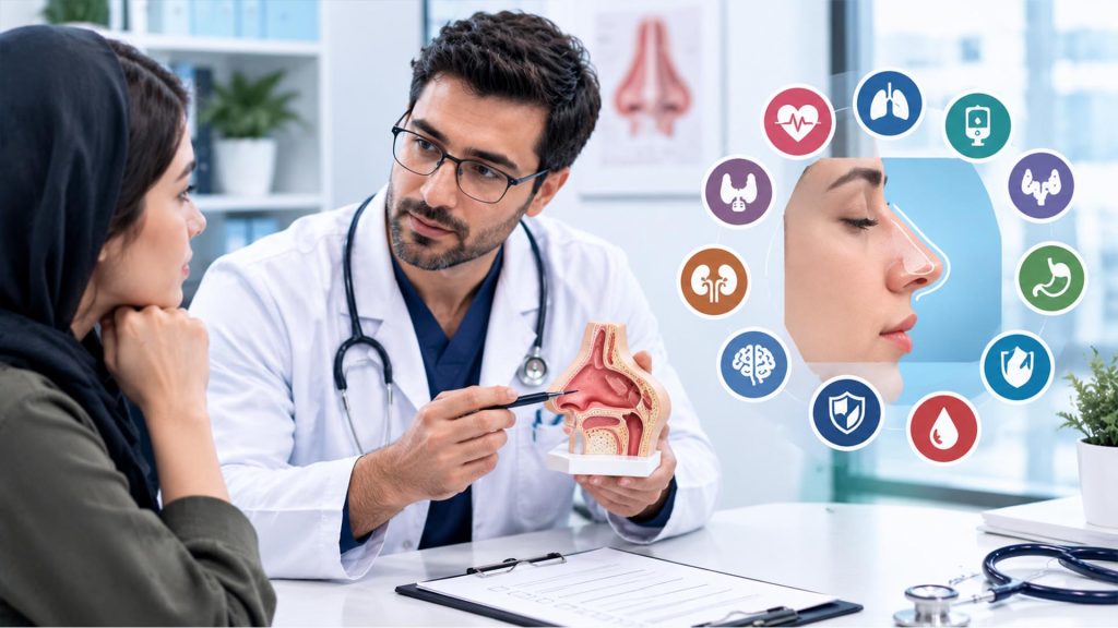 جراحی بینی با بیماری زمینه‌ای